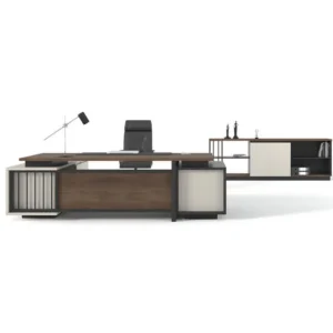 Zenon makam takımı, zarif detayları ve fonksiyonel tasarımıyla yöneticiler için ideal bir ofis mobilyası sunuyor.