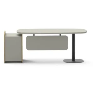 Oval formlu, sade ve dengeli tasarıma sahip Meta masa modeli