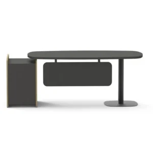 Koyu renkli üst tabla ve panel uyumuyla modern Meta masa