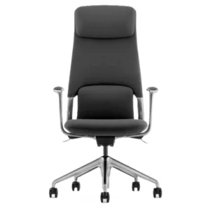 Legro siyah ofis koltuğu – yumuşak oturum minderi, bel yastığı formu ve ince metal kollarla premium görünüm.