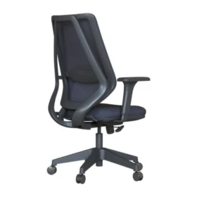 Nexa çalışma koltuğu arka yandan görünüm; esnek çerçeveli file sırt ve entegre bel desteği.