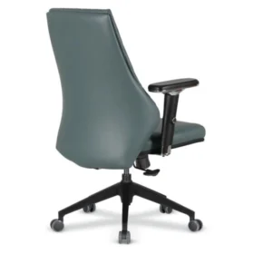 Sira ofis koltuğu arka görünüm, yekpare kabuk ve ayarlanabilir kolçaklar.