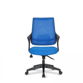 Mavi file sırtlı, kolsuz, kompakt çalışma koltuğu – Tuana.