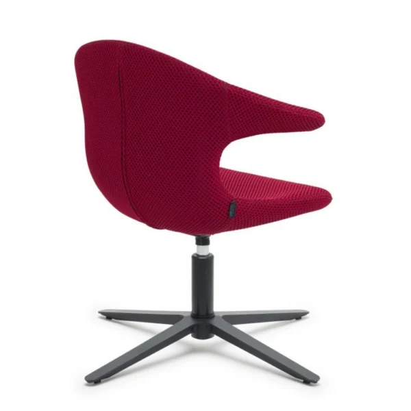 Arco bekleme koltuğu PLN-467, sarı döşeme, döner yıldız ayaklı tasarım, arka cepheden tam görünüm