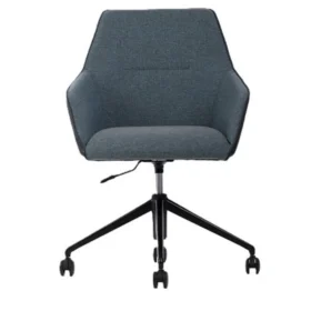 Koyu gri döşemeli, yıldız ayaklı Naro toplantı koltuğu ön görünüm.