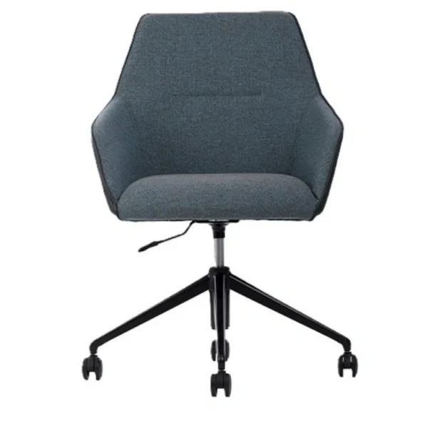 Koyu gri döşemeli, yıldız ayaklı Naro toplantı koltuğu ön görünüm.