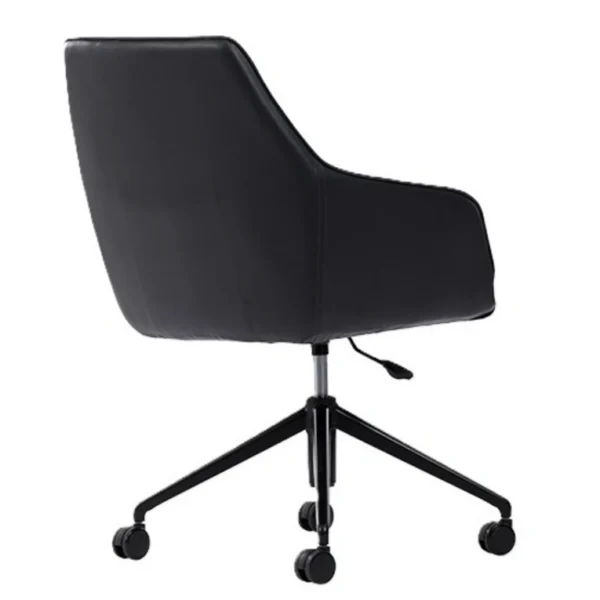 Naro toplantı koltuğu arka görünüm, kompakt sırt ve tekerlekli yıldız ayak.