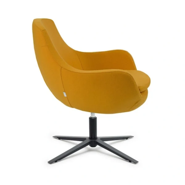 Orbix bekleme koltuğu yan/arka görünüm; döner mekanizma, yıldız ayak