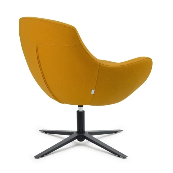 Orbix bekleme koltuğu arka görünüm; tek parça sırt, siyah metal ayak