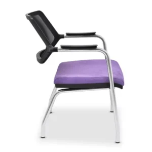 Sande bekleme koltuğu yan profil; sabit kolçak, file sırt