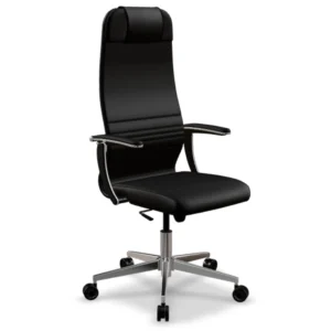 Sit10 yüksek sırtlı deri görünümlü siyah yönetici koltuğu pln-1185
