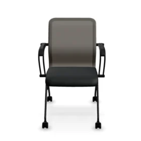 Sit8 siyah fileli tekerlekli toplantı koltuğu önden görünüm