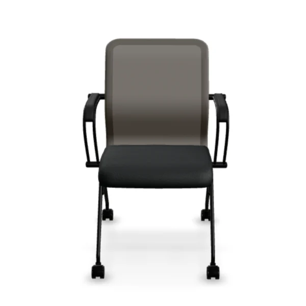 Sit8 siyah fileli tekerlekli toplantı koltuğu önden görünüm