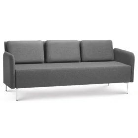 Venus ofis kanepesi üçlü; yuvarlatılmış kollar, gri döşeme ve konforlu minderlerle lobi ve bekleme alanları için