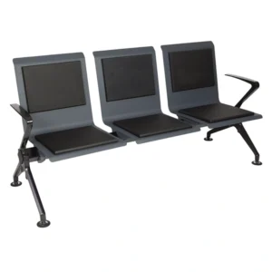 Zentra bekleme koltuğu PLN-477, üçlü bank oturumlu terminal tipi bekleme sistemi; ergonomik sırt ve kolay temizlenebilir paneller